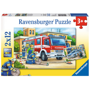 Puzzle 12 Pièces : Pompiers et Policiers, Ravensburger pas cher