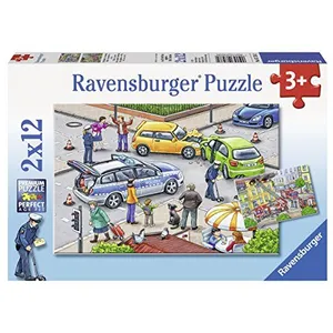 Ravensburger - 07578 2 - Puzzle - Police En Action - 2 x 12 Pièces pas cher