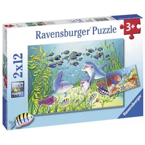 Puzzles 2 x 12 pièces Ravensburger Au fond de l'océan pas cher