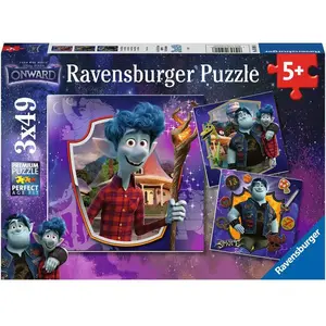3 Puzzles - Disney Pixar - Onward 49 Pièces Ravensburger pas cher