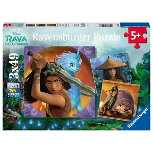 Ravensburger Puzzle enfant 3 x 49 pièces Disney Raya et le dernier dragon pas cher