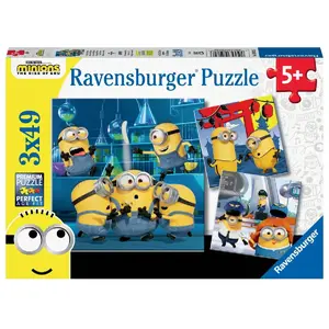 Puzzles 3 x 49 pièces Ravensburger Drôles de Minions 2