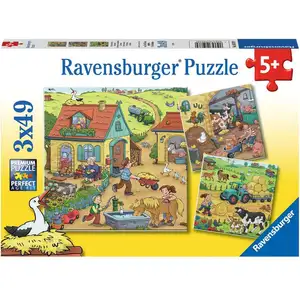 3 Puzzles - La Ferme et ses Habitants 49 Pièces Ravensburger pas cher