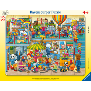 Ravensburger Puzzle cadre 35 pièces : Le magasin de jouets des animaux pas cher