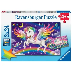 Ravensburger Coffret de Puzzles Licorne et Pégase - 2 Puzzles de 24 Pièces pour Enfants - Neuf