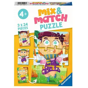 Puzzle 3x24 pièces Ravensburger - Mix&Match Vêtements colorés pas cher
