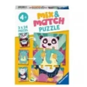 Puzzle enfant 3x24 pièces Ravensburger Mix et Match Les animaux rigolos pas cher