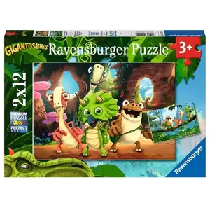 Ravensburger Puzzle 2 x 12 pièces Gigantosaurus : la petite bande de dinosaures pas cher