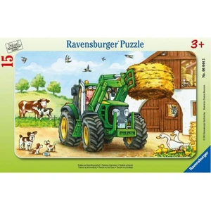 Ravensburger Puzzle Cadre 15 Pièces Tracteur à la Ferme - Jouet Éducatif pour Enfants - Neuf
