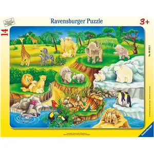 Ravensburger Puzzle Cadre Visite au zoo 14 pièces pas cher