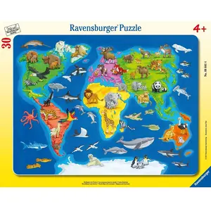 Puzzle cadre 30-48 pièces Ravensburger Les animaux dans le monde pas cher