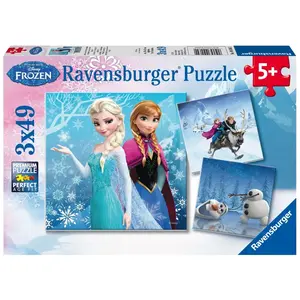 Ravensburger Puzzle 3 x 49p Aventures Pays Neiges Frozen La Reine des Neiges pas cher