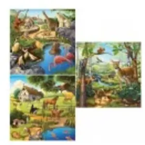 Ravensburger Puzzle Animaux Sauvages/Du Zoo/Domestiques 3 x 49 pièces pas cher