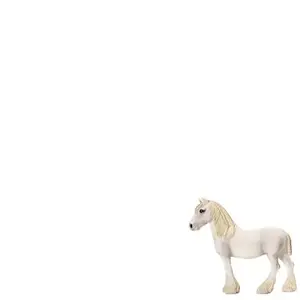Figurine Schleich 13735 - Jument Shire de la ferme - Doux géant blanc pas cher