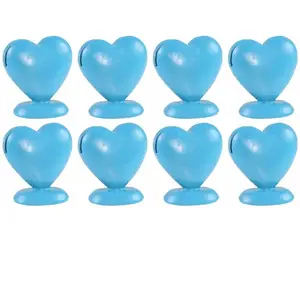 RueDeLaFete Boîte de 8 Porte-cartes Coeur en résine 5cm, Turquoise pas cher