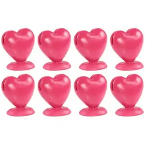 RueDeLaFete Boite de 8 Porte-cartes Coeur en résine 5cm, Fuchsia pas cher
