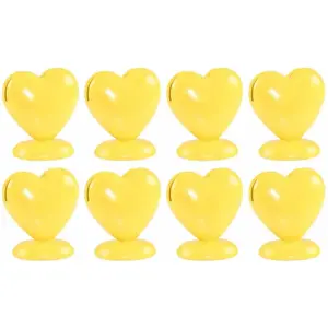 RueDeLaFete Boite de 8 Porte-cartes Coeur en résine 5cm, Jaune pas cher