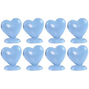 RueDeLaFete Boîte de 8 Porte-cartes Coeur en résine 5cm, Ciel pas cher