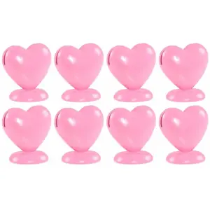 RueDeLaFete Boîte de 8 Porte-cartes Coeur en résine 5cm, Rose pas cher
