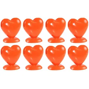 RueDeLaFete Boite de 8 Porte-cartes Coeur en résine 5cm, Orange pas cher