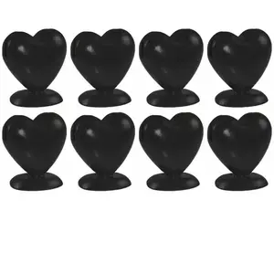 RueDeLaFete Boîte de 8 Porte-cartes Coeur en résine 5cm, Noir pas cher