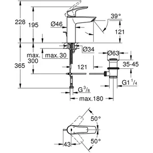 Mitigeur de lavabo monocommande EUROSMART taille M GROHE 23322003 pas cher