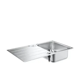 GROHE Evier 1 cuve avec égouttoir réversible en acier inoxydable K500 pas cher