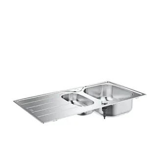 Comparateur de prix : GROHE Evier 1 cuve et demie avec égouttoir réversible en acier inoxydable K200