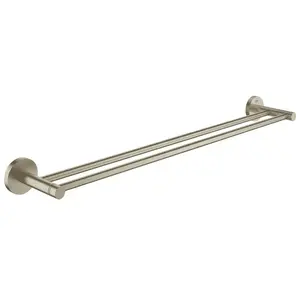 GROHE Essentials   Barre de Support pour Serviette Double 600 mm Brushed Nickel pas cher