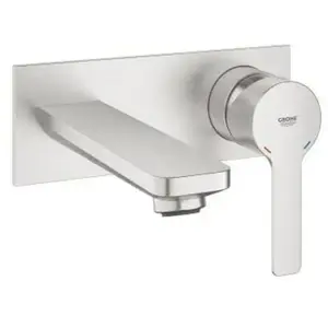 GROHE Façade Mitigeur Lineare 2 trous lavabo taille M saillie 207 Supersteel pas cher