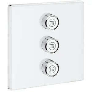 Grohe Grohtherm SmartControl mitigeur encastré 3 sorties moon white carré