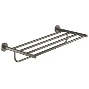 GROHE Porte serviette et tablette Essentials finition Hard Graphite brossé pas cher