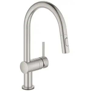 Grohe - Mitigeur d'évier électronique bec en c supersteel Minta Touch pas cher