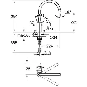 Comparateur de prix : Grohe Concetto Mitigeur monocommande évier, Zero SuperSteel (32661DC3)
