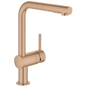 GROHE Mitigeur d'évier Minta 30274 L-azb. Douche de rinçage or rose vif geb. pas cher