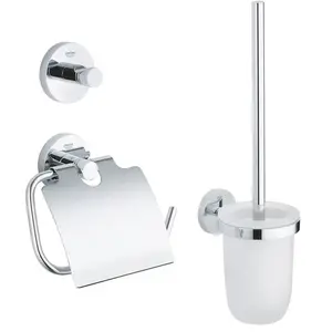 Comparateur de prix : GROHE Set d’accessoires 3 en 1 ESSENTIALS Chromé Essentials 40407001 TU