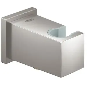 Comparateur de prix : GROHE Euphoria Cube Coude mural avec support Supersteel