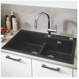 GROHE Evier composite K500 Noir Granite 31649AP0 pas cher