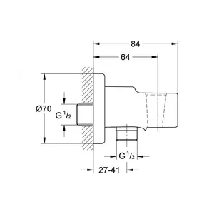 Grohe Relexa Support de douchette avec raccord de flexible, 28679000,