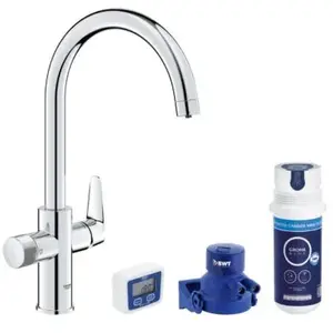 Comparateur de prix : Grohe Mitigeur de cuisine filtrant chromé Grohe Blue Pure Curve brillant