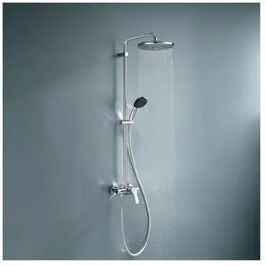GROHE Colonne de douche mécanique avec douchette + pommeau + flexible + barr... pas cher