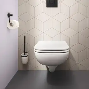 Comparateur de prix : Dérouleur de papier toilette mural en métal noir mat, Grohe Quickfix