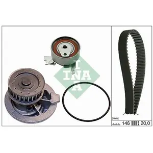 Pompe à eau + kit de courroie de distribution INA, par ex. pour Opel, Chevrolet, Vauxhall pas cher