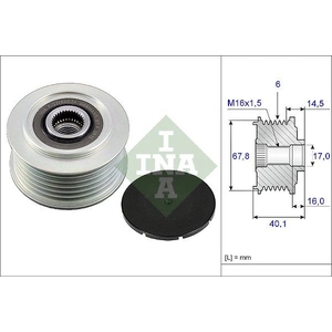 Comparateur de prix : INA Poulie roue libre, alternateur pour VOLKSWAGEN: Transporter (Ref: 535 0047 10)