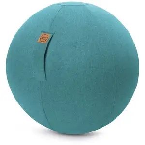 Sitting Point Balle d'assise aspect feutrine turquoise avec poignée polyester D65
