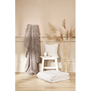 Magma Plaid fausse fourrure ivoire avec doublure unie 200x150 pas cher