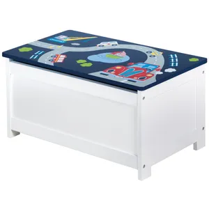 roba Coffre de rangement pour jouets Racer Bleu 60x32x30 cm MDF pas cher