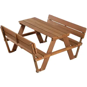 roba Table de pique-nique pour 4 enfants en bois lasuré teck pas cher