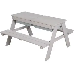 roba Ensemble table bancs enfant bacs de jeu Outdoor Deluxe bois gris pas cher