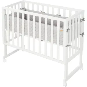roba Berceau cododo 3en1 blanc barrière Style bois gris 45x90 cm